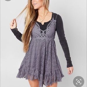 Free people adella burnout slip dress